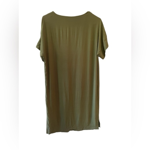Madewell Novel Shift Sheath Dress Olive Green V-Neck Women's Small - Picture 6 of 10